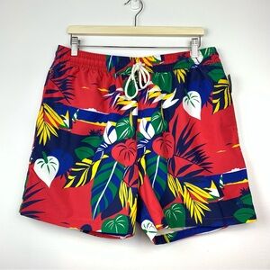 NWT Polo Ralph Lauren Swimsuit Swim Trunks XL Lined Pockets Tropical Multicolor